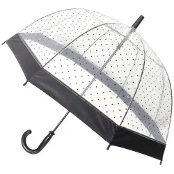 Parapluie transparent "Smart Bulle" ronds noirs