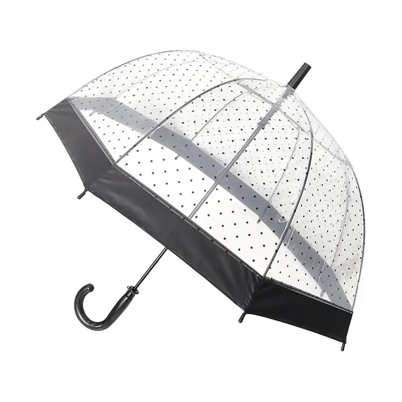 Parapluie transparent "Smart Bulle" ronds noirs