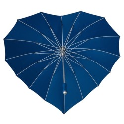 Parapluie forme de coeur bleu marine