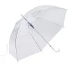 Parapluie transparent manuel - poignée blanche recourbée