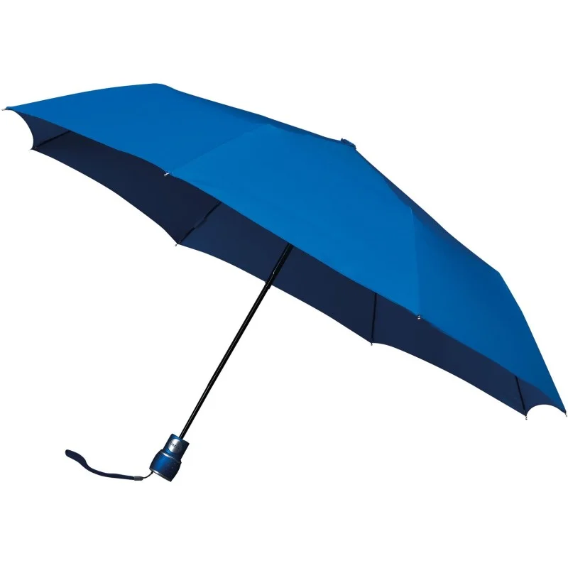 Parapluie pliant miniMAX manche noir droit ouverture automatique - bleu