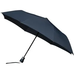 Parapluie pliant miniMAX manche noir droit ouverture automatique - bleu foncé