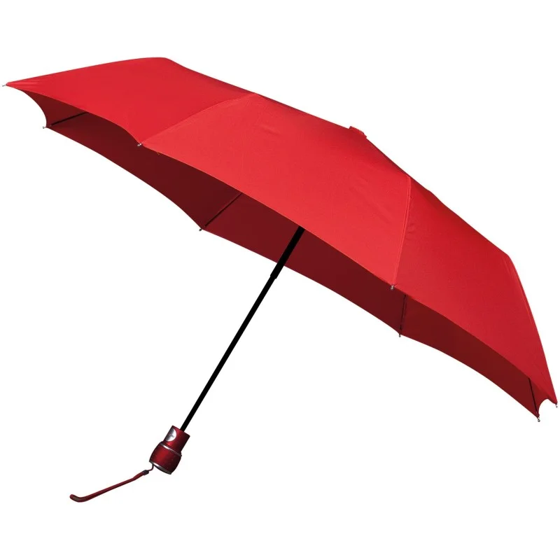 Parapluie pliant miniMAX manche noir droit ouverture automatique - rouge