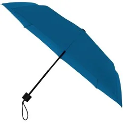 Parapluie pliant bleu manuel Falconetti poignée droite noire
