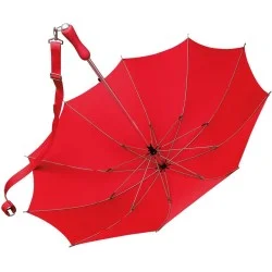 Parapluie droit à bandoulière Falcone ouverture manuelle - rouge