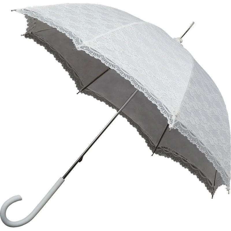 Parapluie rétro romantique blanc dentelle extérieure