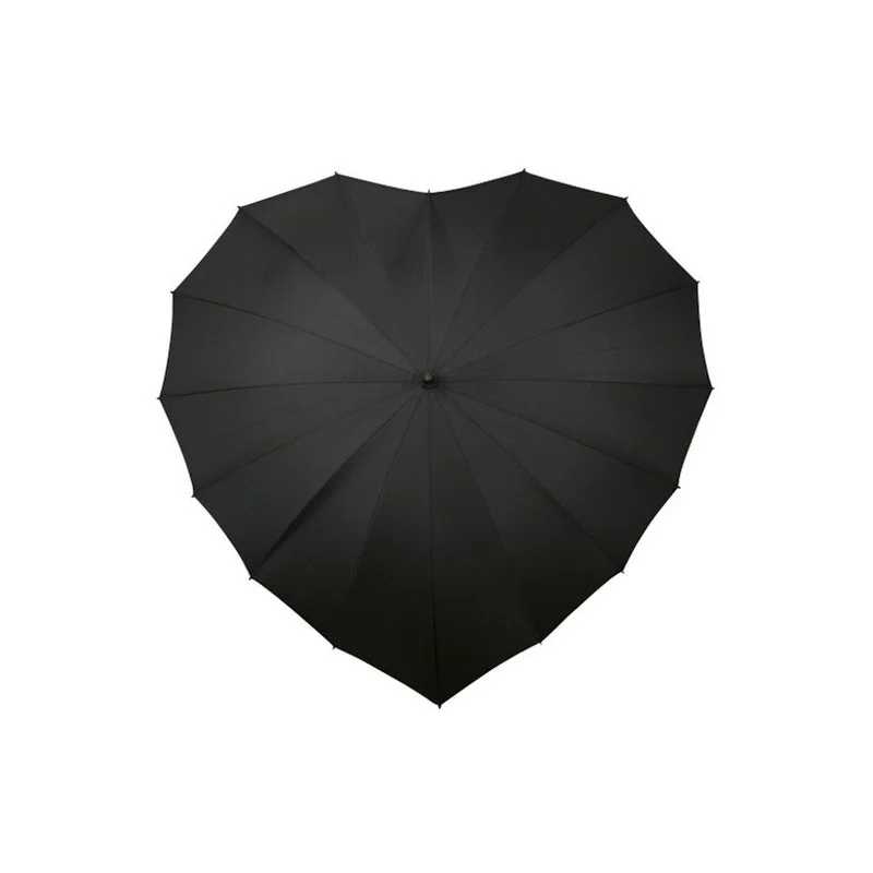 Parapluie forme de coeur noir