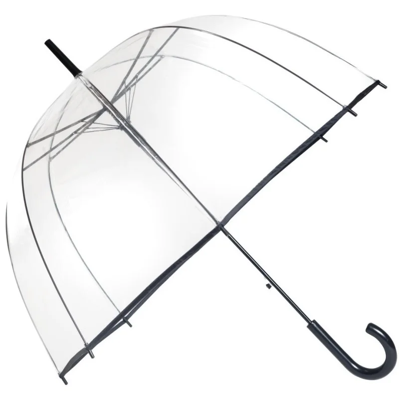 Parapluie transparent en cloche avec liseré noir