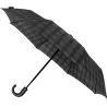 Parapluie pliant miniMax recourbé noir hachures automatique résistant au vent