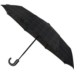 Parapluie pliant miniMax recourbé noir carreaux automatique résistant au vent