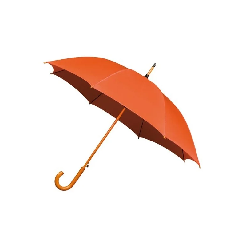 Parapluie Falconetti orange automatique manche en bois