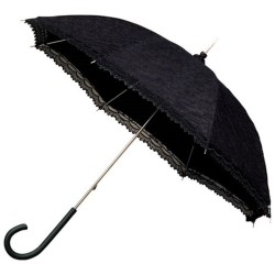 Parapluie rétro romantique Falcone noir dentelle extérieur