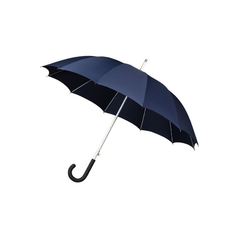 Parapluie automatique Falcone bleu foncé poignée canne caoutchouc noir