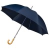 Parapluie de golf manuel bleu foncé  - poignée canne en bois