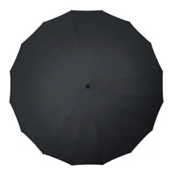 Parapluie manuel noir Falcone - poignée et manche en bois