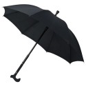 Parapluie noir canne de marche Falcone manuel