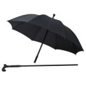 Parapluie noir canne de marche Falcone manuel