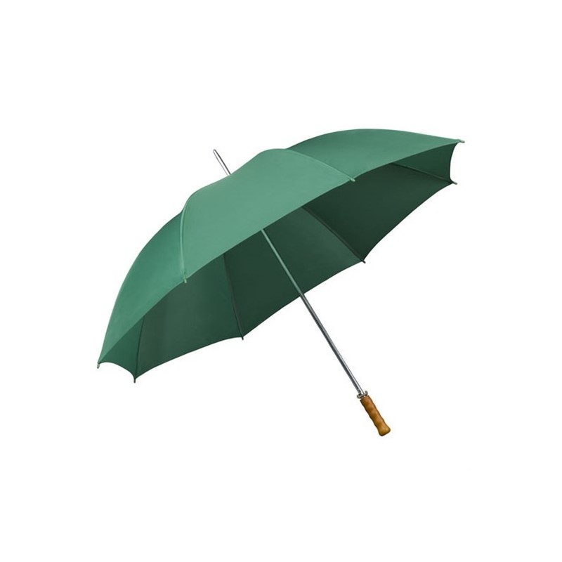 Grand parapluie de golf manuel manche métal poignée bois - vert