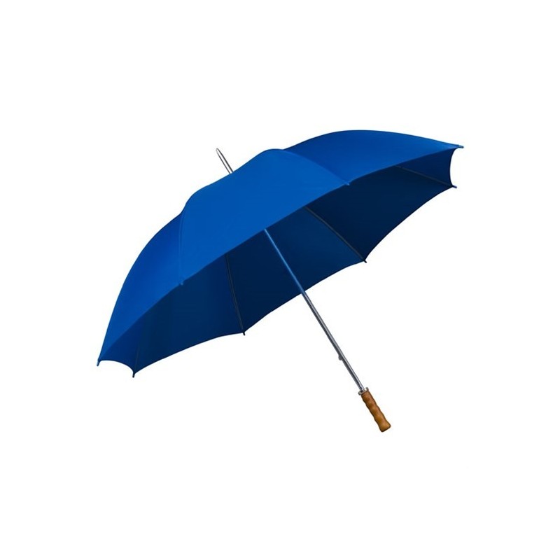 Grand parapluie de golf manuel manche métal poignée bois - bleu réf 8057 