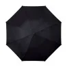 Grand parapluie de golf manuel manche métal poignée bois - noir
