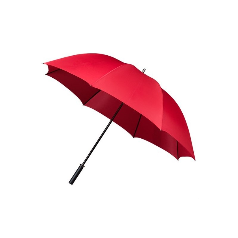 Grand parapluie de golf manuel manche métal poignée caoutchouc noir - rouge