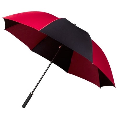 Grand parapluie de golf manuel manche métal poignée caoutchouc noir - rouge et noir