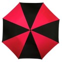 Grand parapluie de golf manuel manche métal poignée caoutchouc noir - rouge et noir