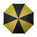 Grand parapluie de golf manuel manche métal poignée bois - jaune et noir