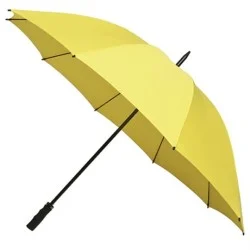 Grand parapluie de golf manuel Falcone manche fibre de verre poignée caoutchouc noir - jaune