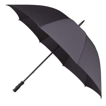 Grand parapluie de golf manuel Falcone manche fibre de verre poignée caoutchouc noir - gris