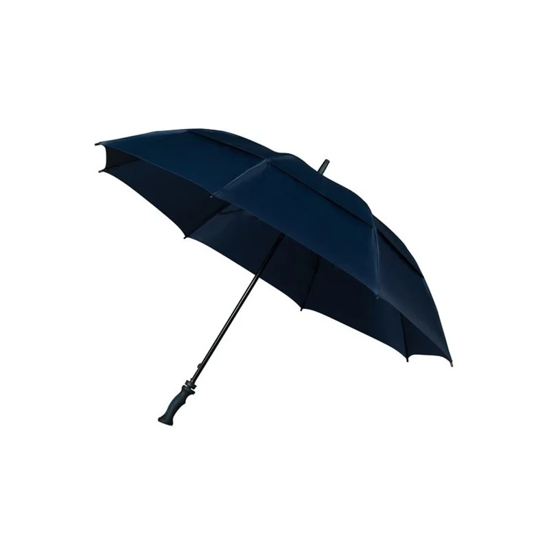 Grand parapluie de golf manuel Falcone Storm Umbrella armature double manche fibre de verre poignée droite - bleu foncé